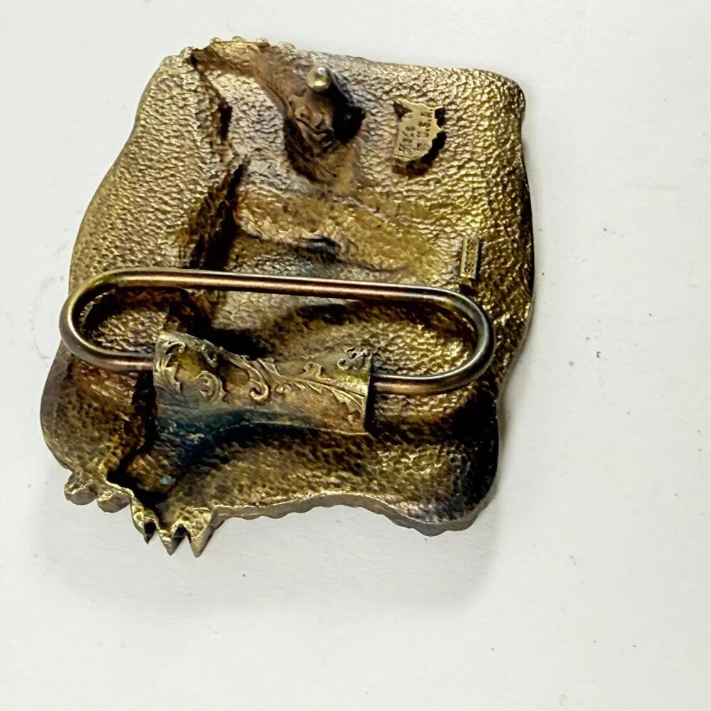 NRA Golden Eagles Brass Vintage Western Style Belt Buckle